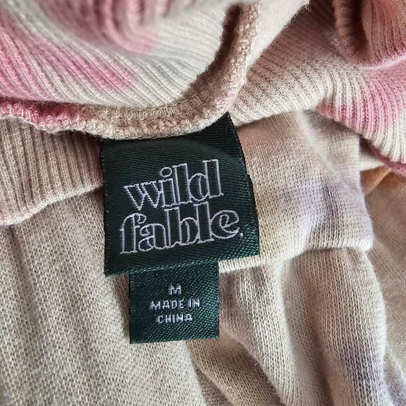 Wild Fable Pink Tie Dye Sweater Dress Size Medium Ruffles Tiered Mock Neck - Picture 10 of 11